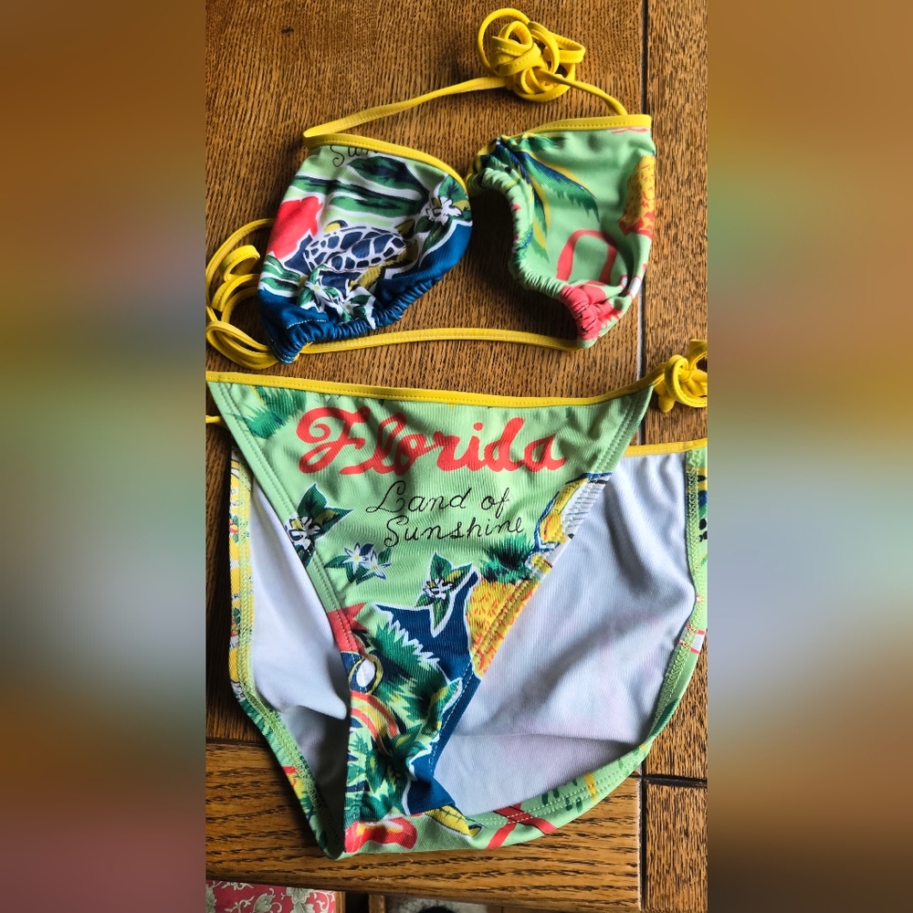 Vintage OP Triangle Top String Bikini